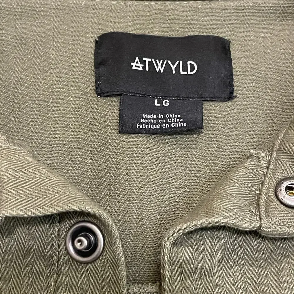 Atwyld Jumpsuit Olive Green | No Service Cotton Utility Romper Large NWT